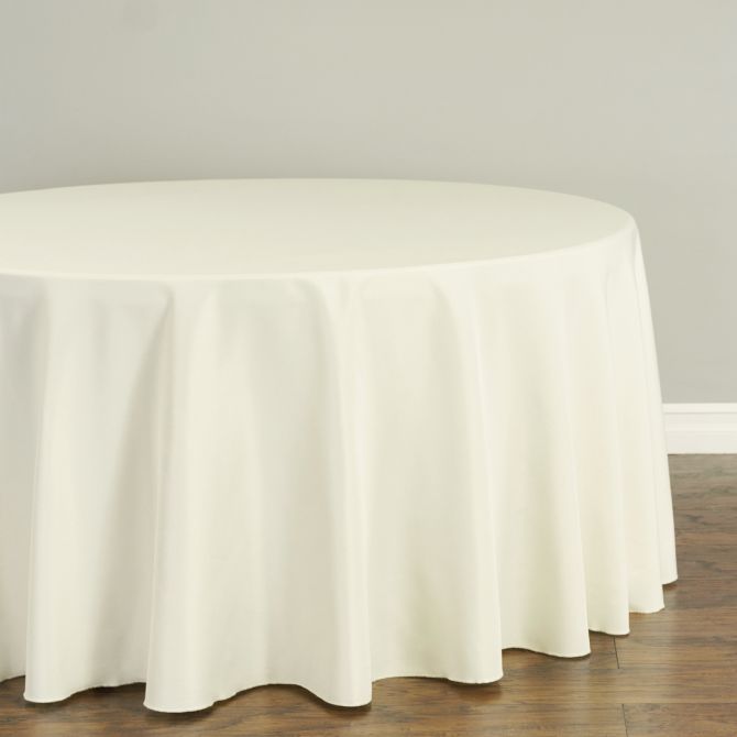 Ivory 108 inches Round Tablecloth Rental Orlando Party Express