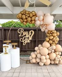 Neutral nude pastel colors balloons Gender Reveal Decor Package