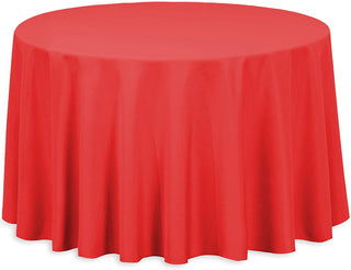 Red 108 inches Round Tablecloth Rental